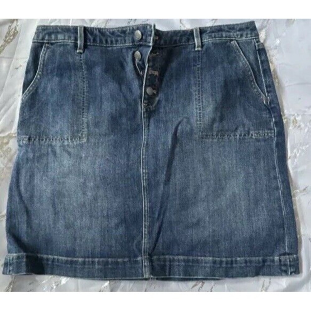 Talbots Plus Size 16 Button Fly Denim Patch Pocke… - image 1